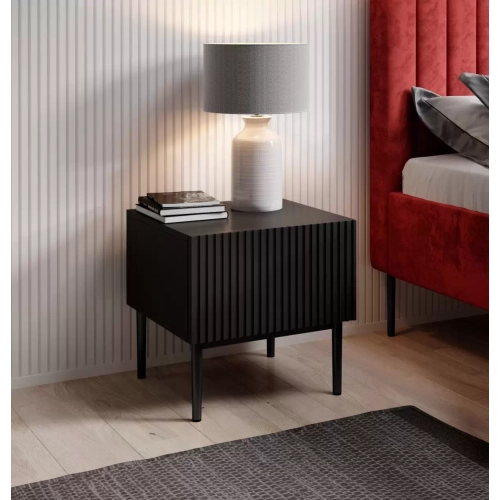 Zestaw szafek nocnych Nicole 46 cm - czarny / czarne nóżki